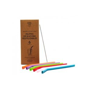 Pajitas de silicona reutilizables 6ud Irisana
