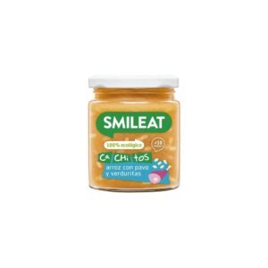 Tarrito con cachitos de arroz y pavo con verduras Bio 230g Smileat