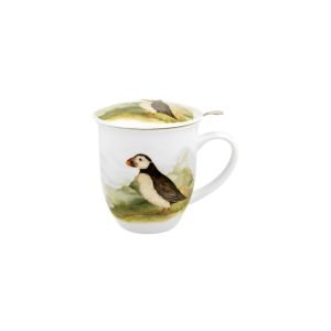 Taza Puffin porcelana con filtro y tapa 400ml